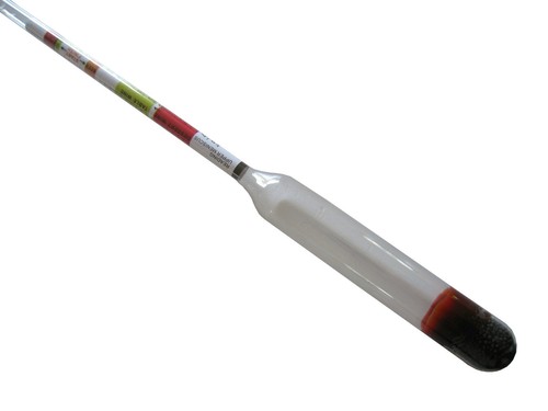 Bierspindel - Weinspindel - Hydrometer; 3 Skalen Zucker, Dichte, Alkoholgehalt