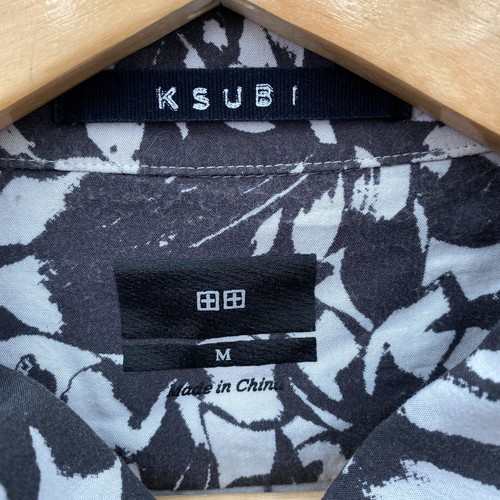 KSUBI Anti Kawaii Resort Mens Medium Short Sleeve Button Up Shirt Hawaiian Grey - Picture 2 of 13