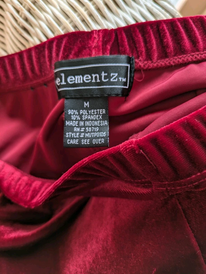 Pantalones de terciopelo aplastado Whimsigoth vintage para mujer M pierna ancha grunge años 90 Y2K Foto 3 de 4