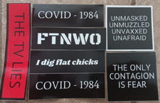 covid 1984 NWO sticker starter pack - 7 stickers