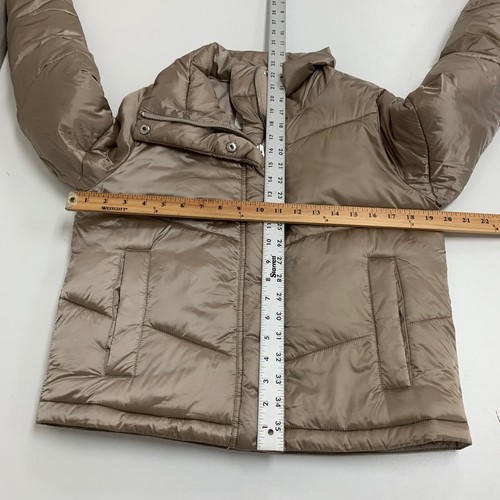 Abercrombie & Fitch Jacket Womens S Small Cool Bronze Pockets Puffer Snap Zip Up - Picture 9 of 16