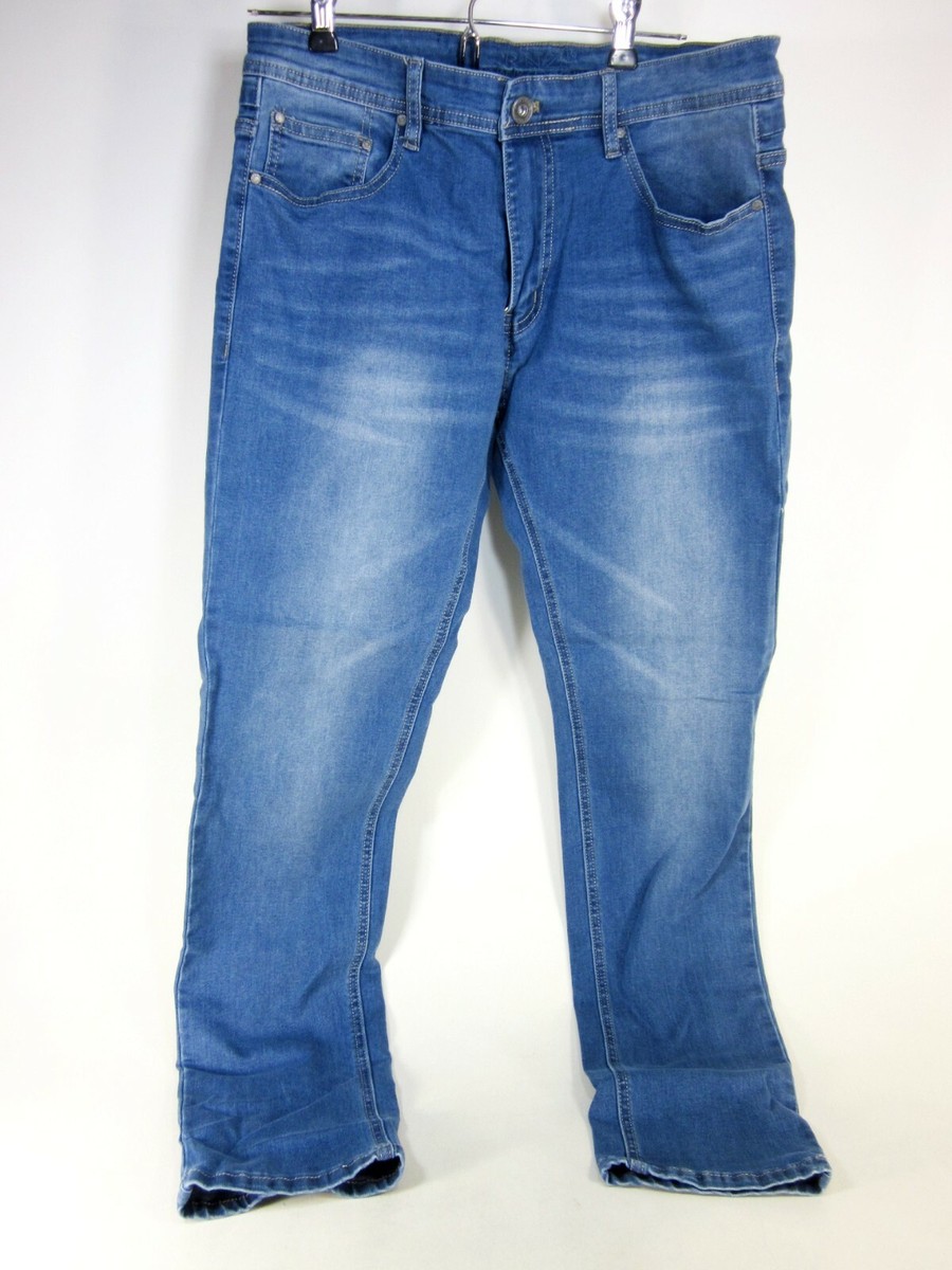 RNZ PREMIUM MEN'S WD1001 COLOR SKINNY JEANS PANTS,WASH BLUE