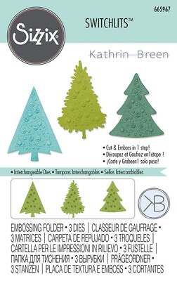 Sizzix Switchlits Festive Trees #665967 4pc Retail $36.49 by Kath Breen