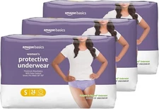 Amazon Basics Women's Incontinence Underwear, Disposable - Small  S - 72 Count
