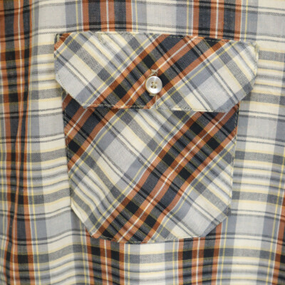 BIG MAC 70s vintage Check Pattern Short sleeve shirt XL gray