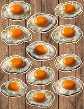 Fried Egg Die Cut Vinyl Stickers Set Scrapbooking Laptop Waterbottle
