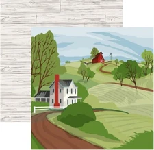 Farmhouse Living - Barn Wood & Farm House - DS scrapbook paper - Carta Bella