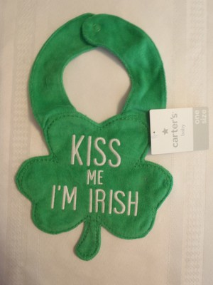 NWT Carter/'s Infant /"KISS ME I/'M IRISH/" Bib One Size