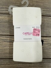 Capelli New York Fashion Tights 2 Pairs M/L 12/14 Black  White