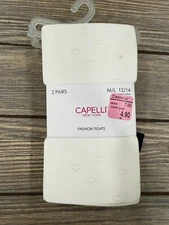 Capelli New York Fashion Tights 2 Pairs M/L 12/14 Black & White