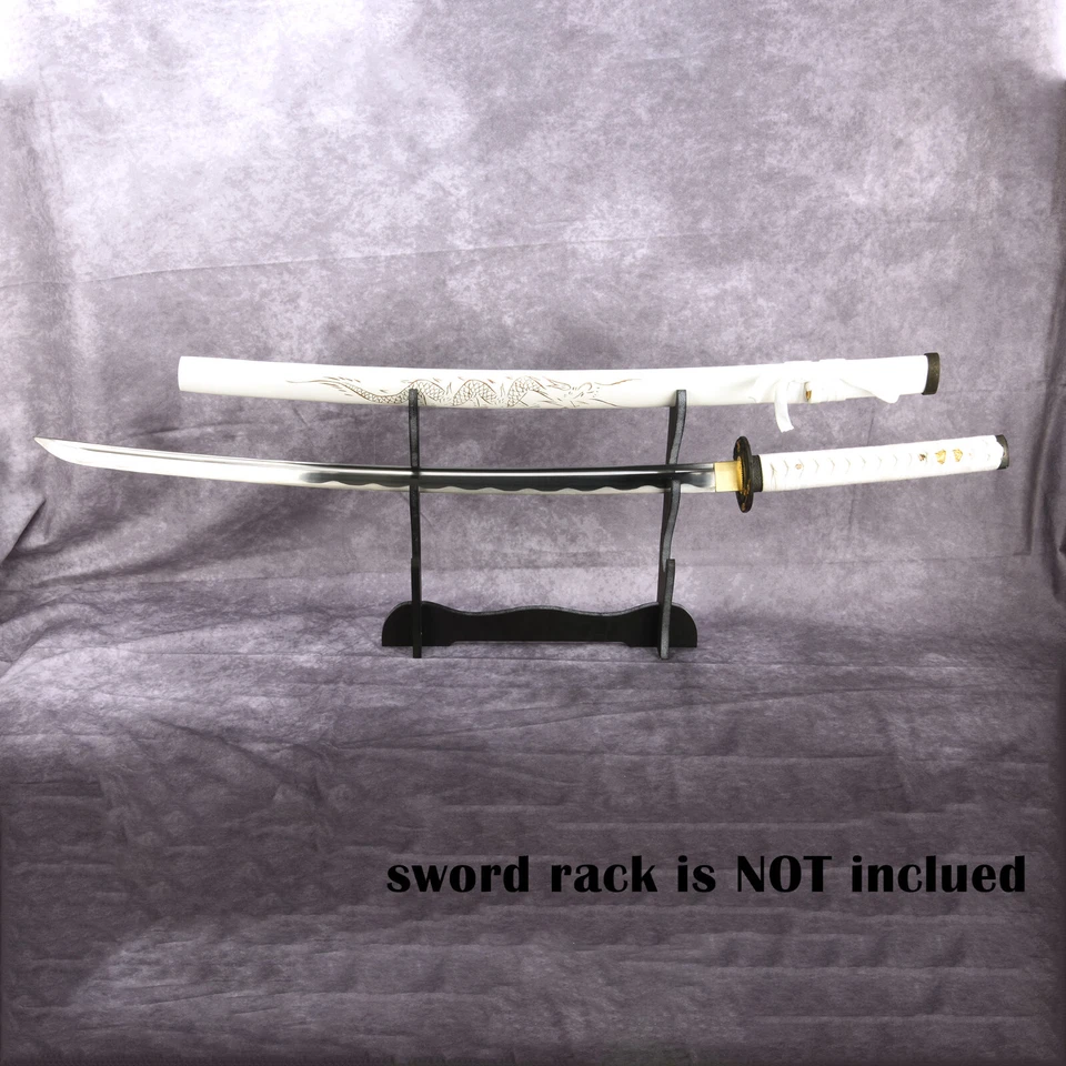 39英寸白色全唐手工锻造龙收藏品日本武士武士武士武士剑 — 第 2/4 张图片