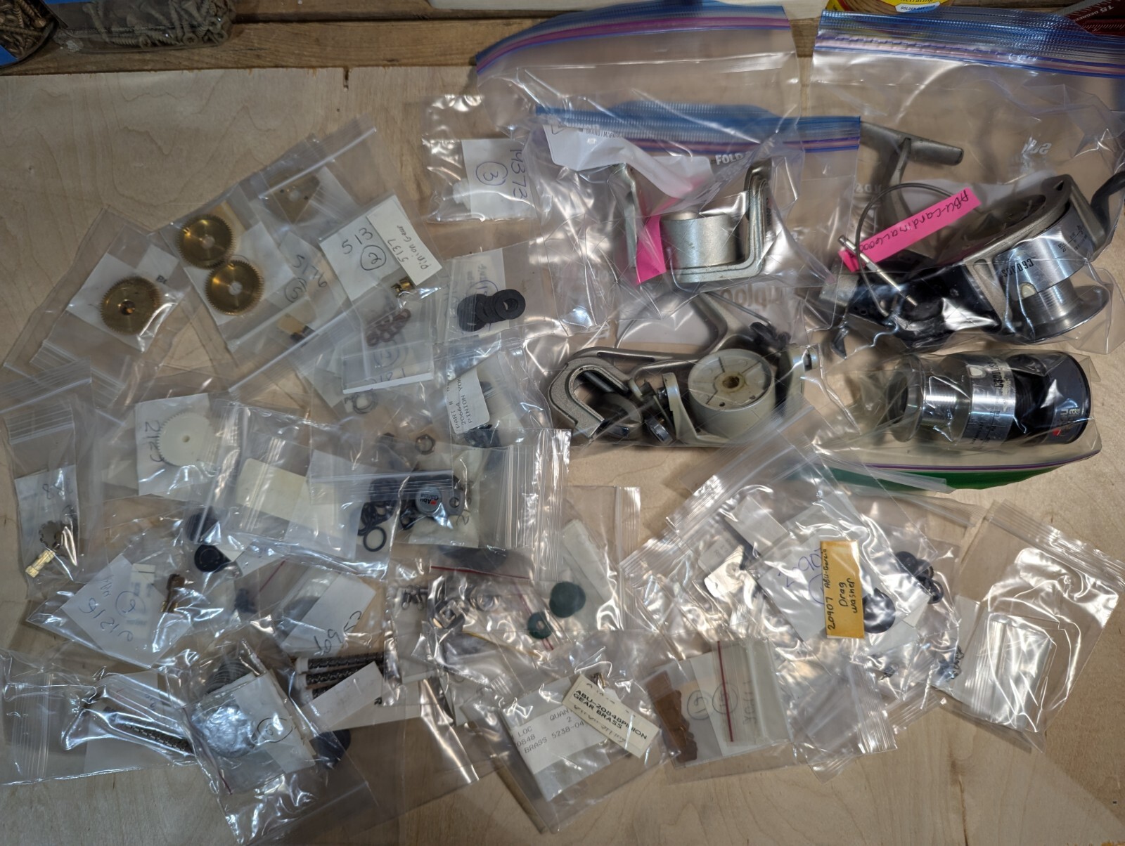 Assorted Used Abu Garcia Reel Repair Parts Bodies Spools Gears