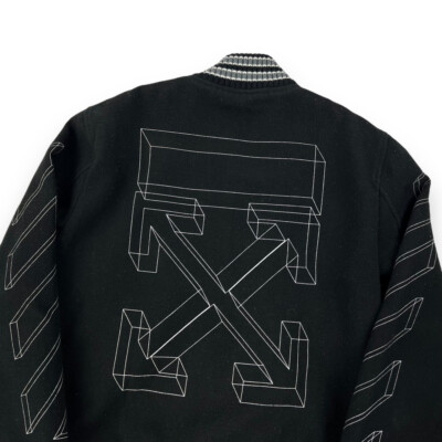 Field Jacket Off White Arrow Varsity Jacket Off-White Black And