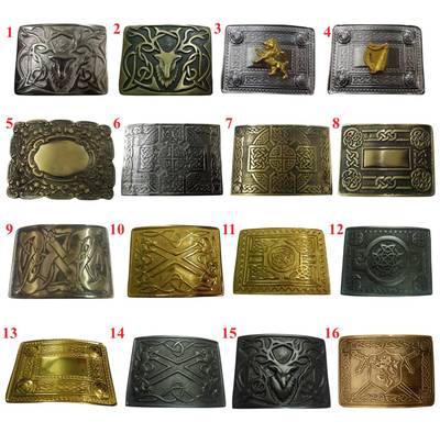 Fibbia Cintura Kilt Scozzese Con Arpa Irlandese E Trifoglio, Finitura Antica – Misura 8,25 Cm