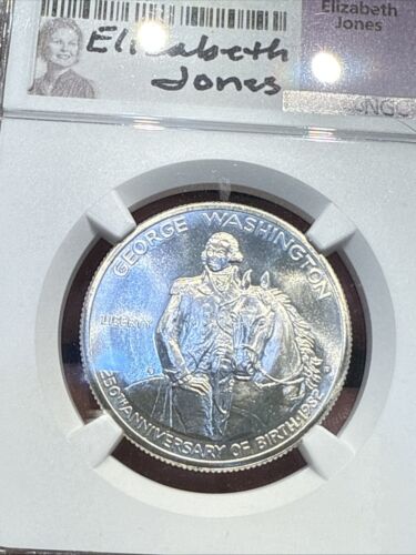 1982-D 50c Washington Commemorative Silver Half Dollar - Jones - NGC GEM UNC - Picture 2 of 6