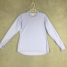 L L Bean Womens Long Sleeve Crew Neck Honeycomb Pattern Purple Sweatshirt Size S