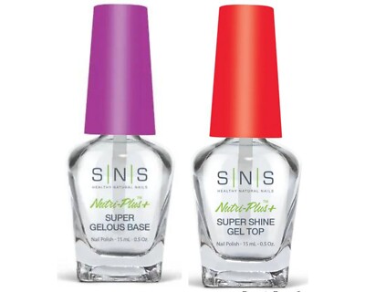 SNS Dip Liquid Nutri-Plus 2 pcs - Gelous Base and Super Shine Gel Top- 0.5 oz