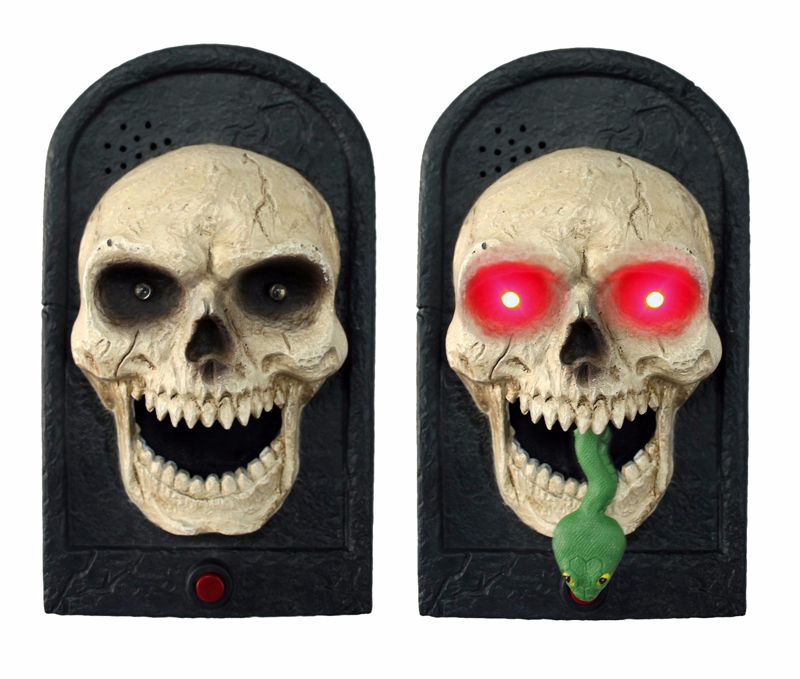 NXW Halloween Skull Doorbell with LED Eyes and Sound Effect