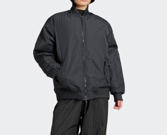 Adidas Oversized SST Bomber Jacket Womens - Black / IW8422