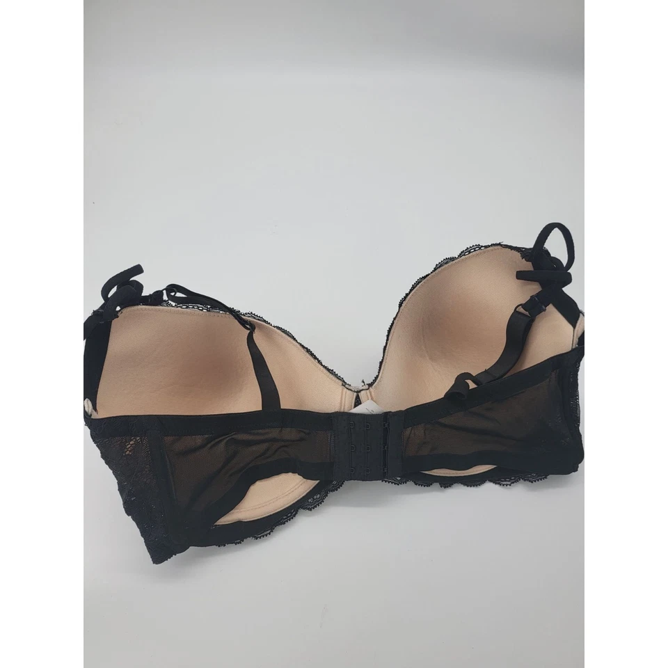 Rampage 胸罩 40D 女式钢圈加厚黑色蕾丝覆盖透明侧面 — 第 4/4 张图片