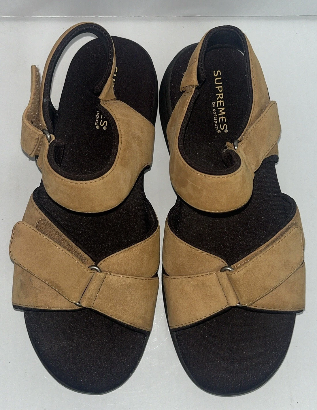 Sandales Supremes By Softspots marron bracelet réglable taille 7