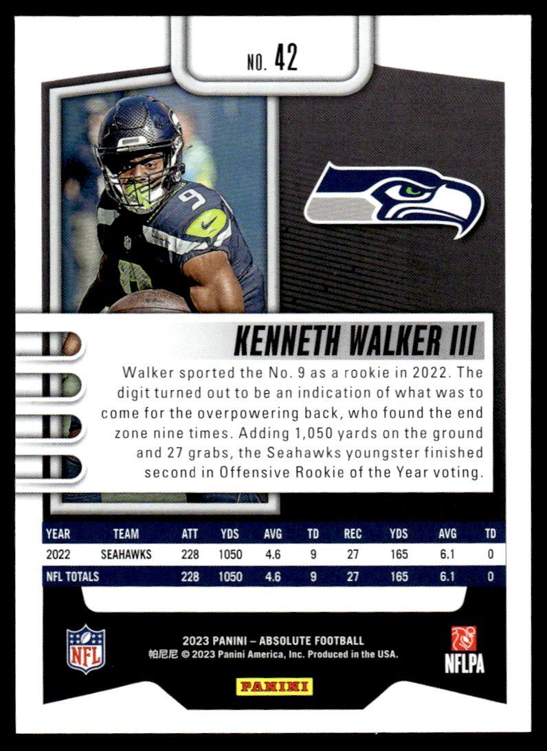 2023 Panini Absolute 42 Kenneth Walker III Seattle Seahawks