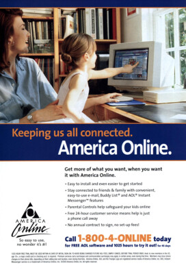 2003 America Online AOL: Keeping Us All Connected Vintage Print Ad