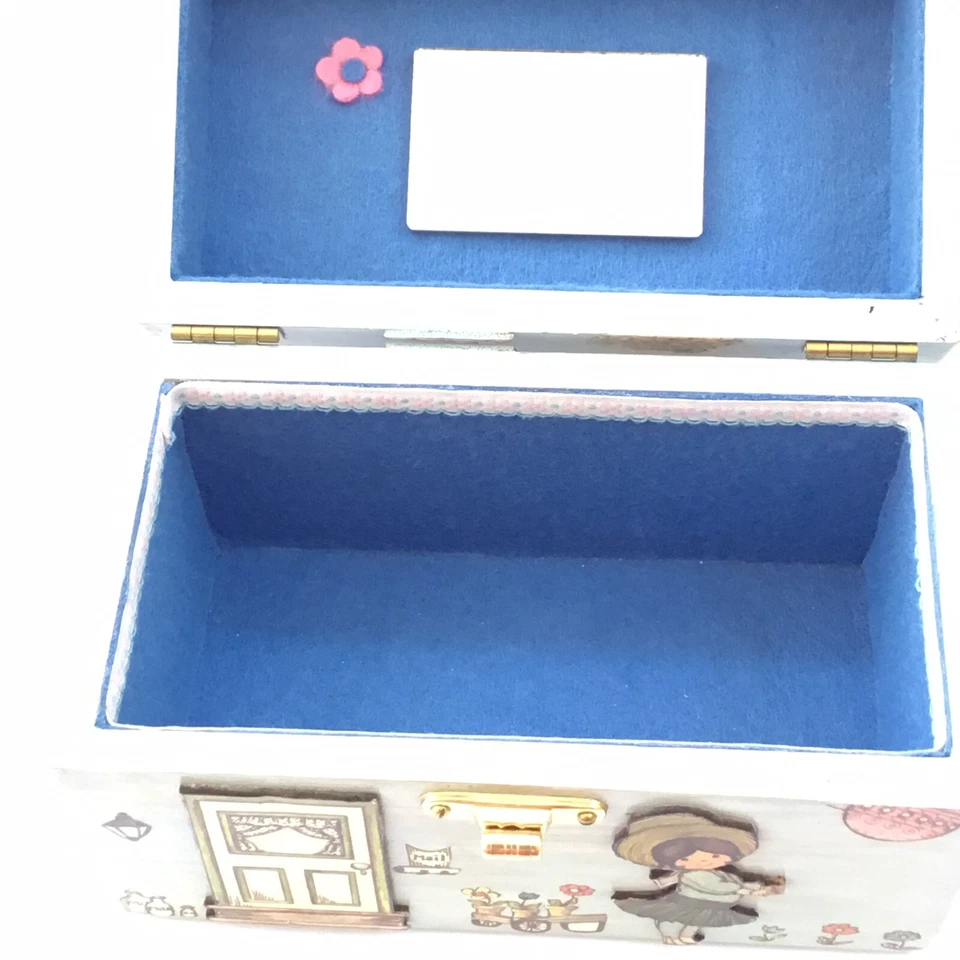 Cartera caja madera vintage con niña pintada 3D Foto 2 de 4