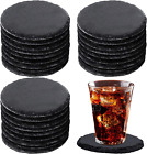 50 Pieces round Slate Coasters Bulk 4 X 4 Inch Drink Coasters Black Coasters Sto