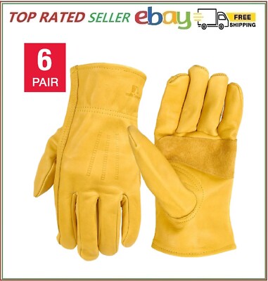 pair Wells Lamont Men's Leather Work Gloves 100% Cowhide