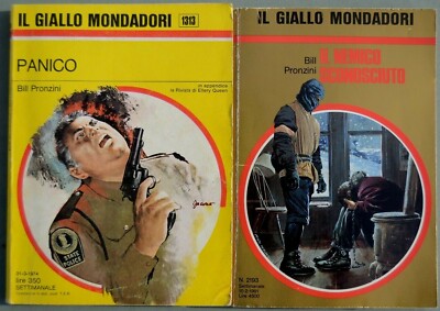 Lot 2 BILL PRONZINI, Gelb Mondadori: 1313, 2193, Panik, Feind unbekannt