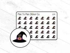 2019~~Witch Hat Date Covers Planner Stickers.