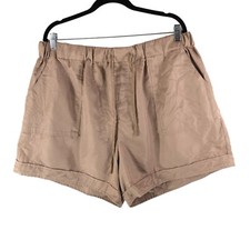 Zenana Womens Beige Elastic Waist Shorts Pockets Cuffed Pull On 3X