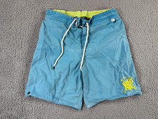 Vintage Polo Ralph Lauren Swim Trunks Mens Large Blue Draw String Crest Logo