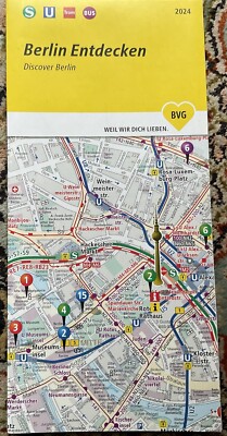 BVG BERLIN Innenstadtplan CityMap Liniennetzpläne Network Tram Metro Bus 2024