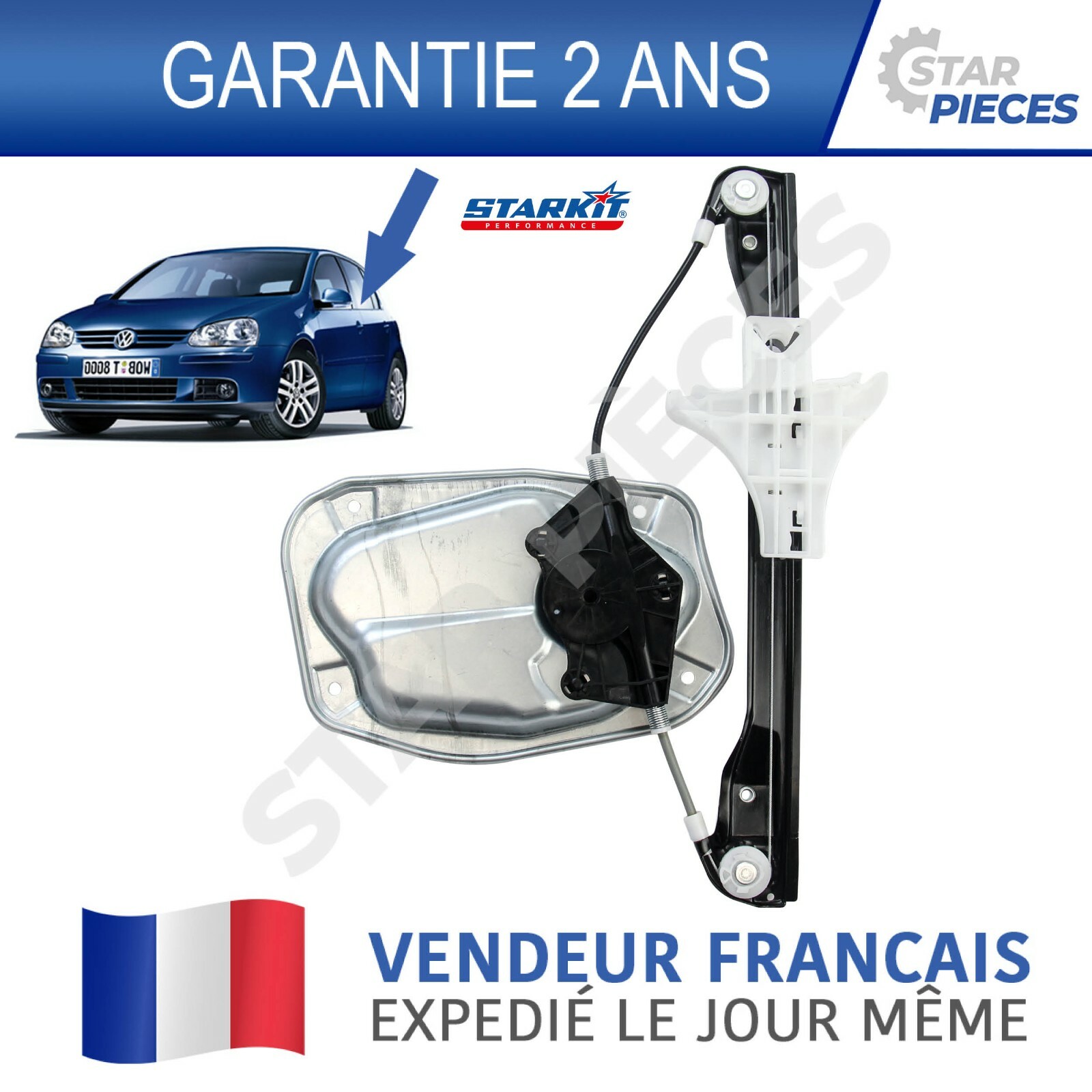Lève-vitre électrique arrière gauche pour équiper votre Golf 5 break lors des trajets en famille