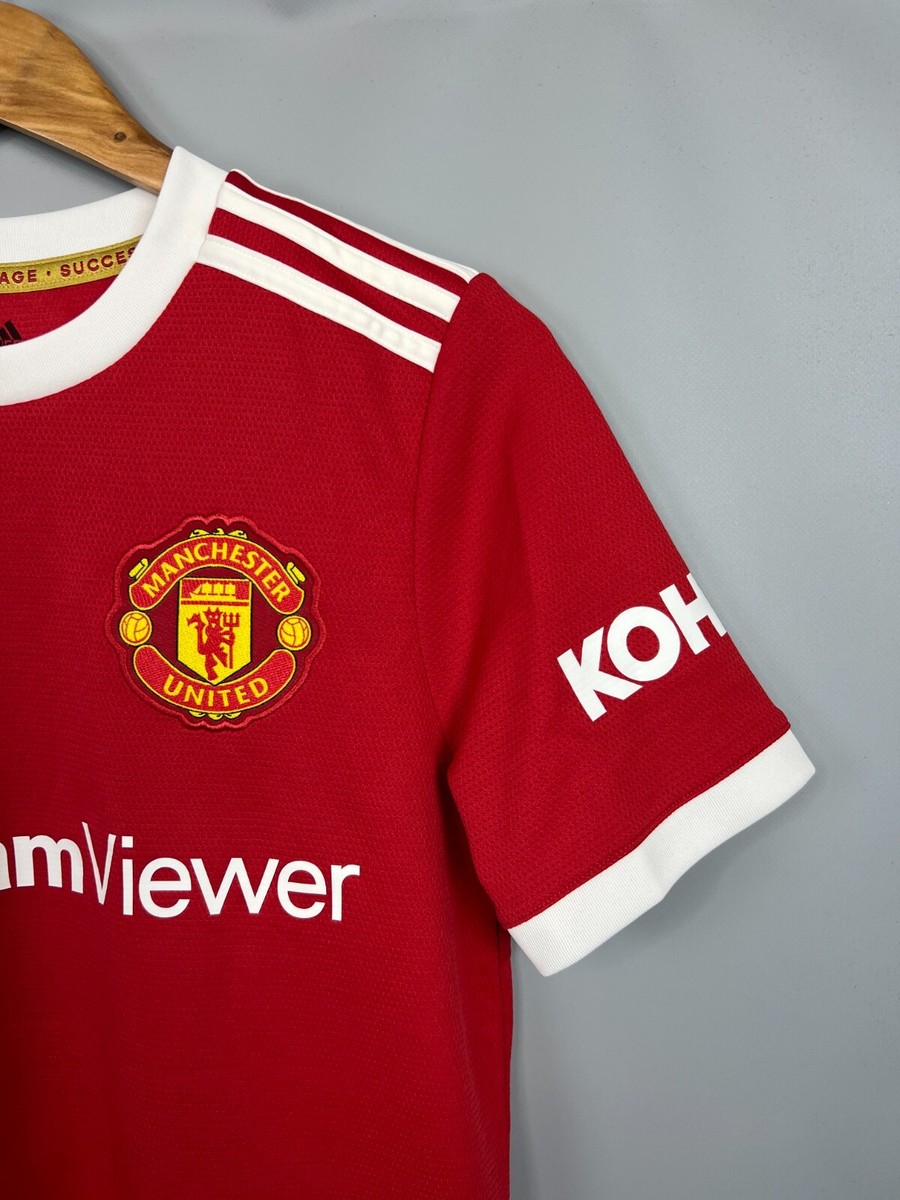 MANCHESTER UNITED 2021 2022 MATTHIJS HOME SHIRT FOOTBALL SOCCER