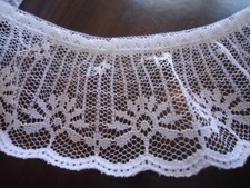 White Gathered Lace Scalloped Bottom Edge 2  Wide X 4 Feet