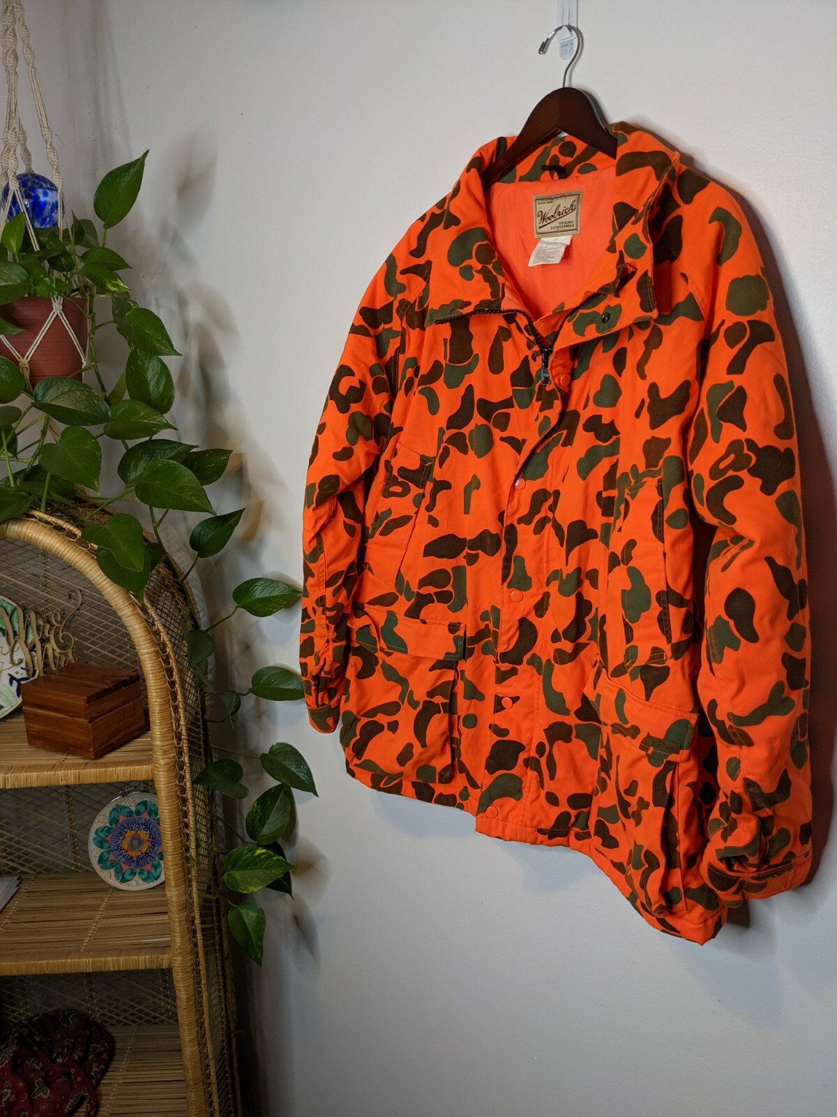 VTG WOOLRICH Men's XL Blaze Orange Camo 