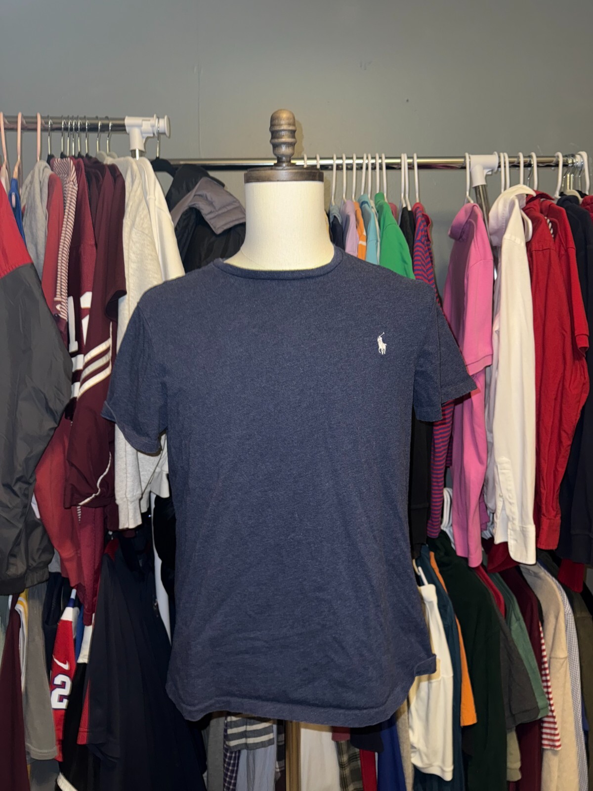 PONY Polo Ralph Lauren uomo manica corta girocollo maglietta blu scuro slim fit