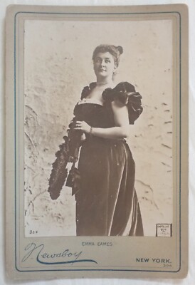 ANTIQUE 1892 BJ FALK NEWSBOY NEW YORK ACTRESS CABINET CARD OF EMMA EAMES