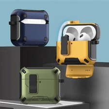 Rugged Case Cover Built-in Stand Carabiner For Airpods Pro 2/1 Airpods 4/3/2/1