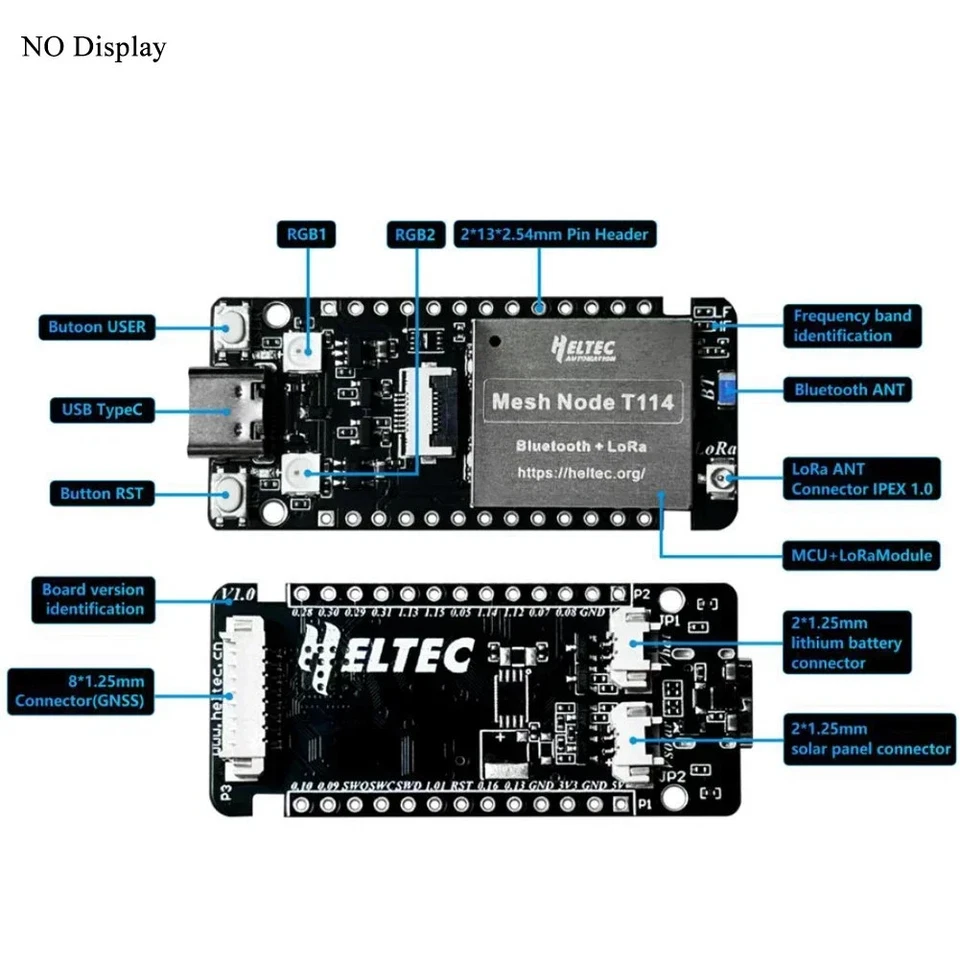 Pantalla TFT Heltec T114 LoRa BLE 868/915 MHz nRF52840 SX1262 Arduino Meshtastic Foto 4 de 4