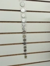 OLD SEWN STOCKING W/ 14 LITHUANIA SILVER & BRONZE WORLD COINS 1920-1938