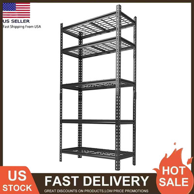 16 Dx 36 Wx72 H Adjustable Heavy Duty Shelving 5Tier Storage Shelves Metal Shelf