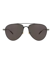 Montblanc Mens Aviator Black Black Grey Fashion Designer Eyewear