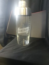 Cointreau Cocktail Shaker Glass Container Silver Look Top Almost 9" Tall.