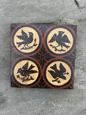Original Mintons Antique Encaustic 6" x 6" Tile Pugin Design.