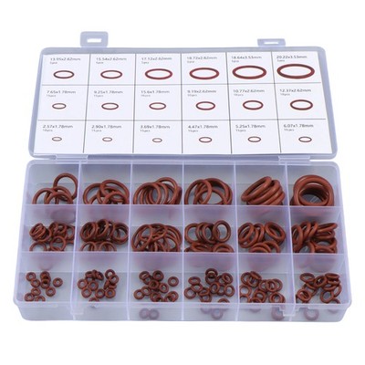 180 Pcs O-Ring Brown Metric FKM O-Ring Kit Fit High Heat Applications with Box