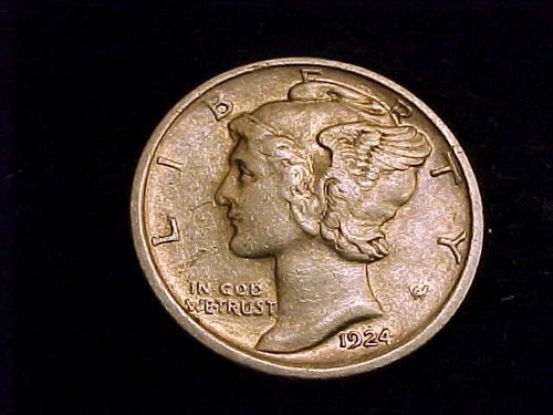 1924-D Mercury Dime, Extra  Fine grade.